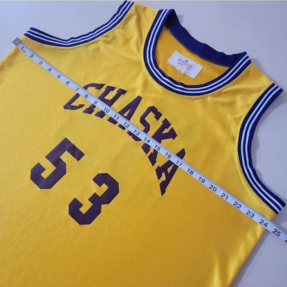 Chaska High School Hawks #53 Basketball Yellow Jersey
